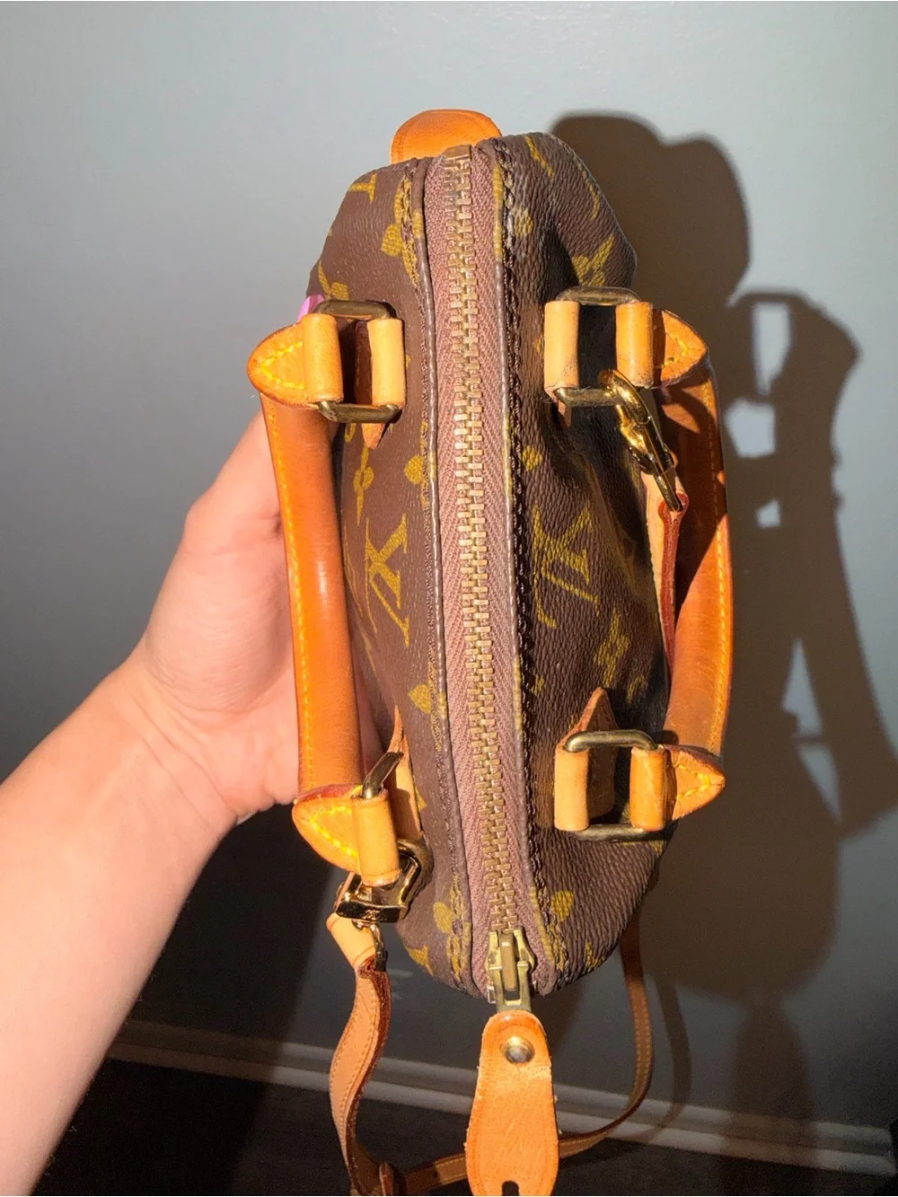 Louis Vuitton Brown Monogram Nano Speedy Bag with Strap